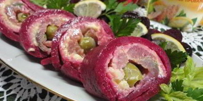 Рецепт свекольного рулета с горбушей