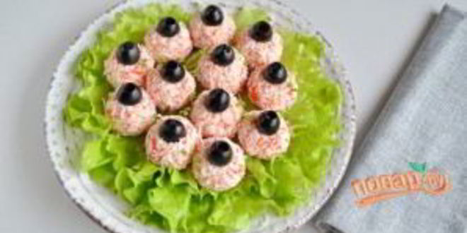 Рецепт салата-закуски елочные шарики