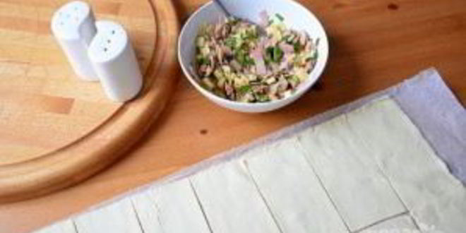 Рецепт самсы с ветчиной и сыром