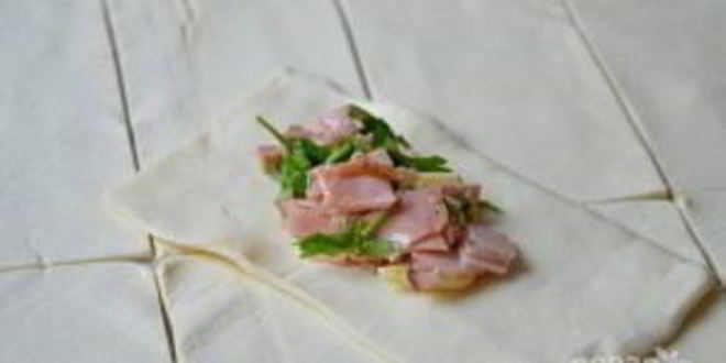 Рецепт самсы с ветчиной и сыром