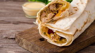 Рецепт Домашней шаурмы с курицей карри