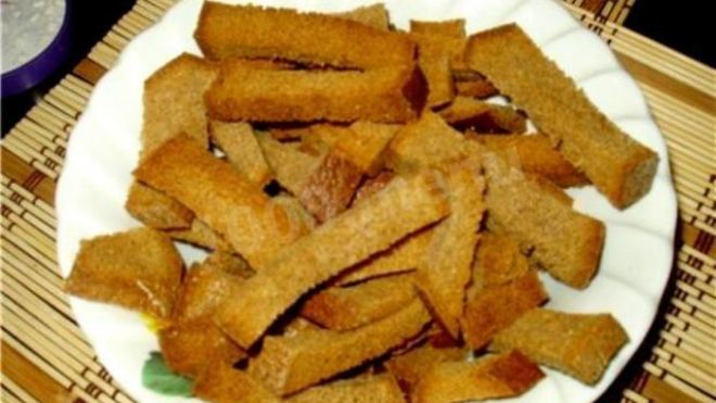 Рецепт чесночных сухариков с чесноком