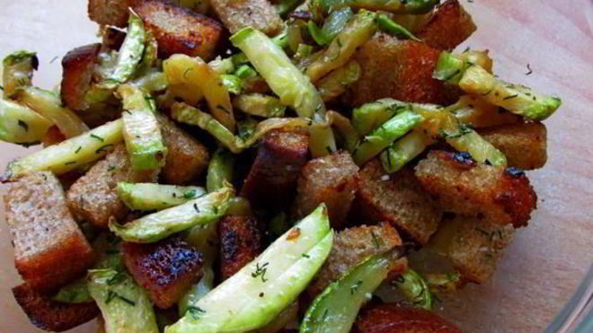 Рецепт кабачков с сухариками