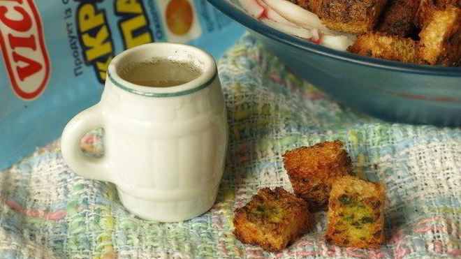 Рецепт крабовых сухариков