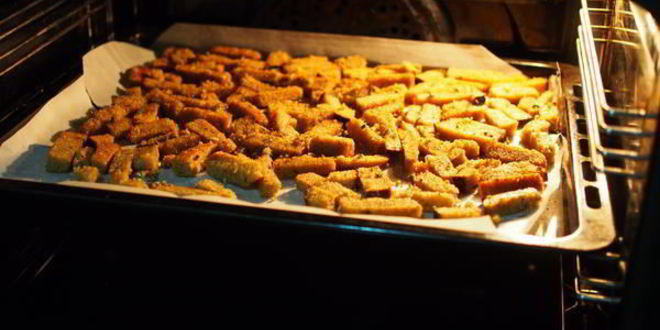 Рецепт пикантных сухариков к пиву