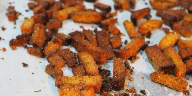 Рецепт пикантных сухариков к пиву