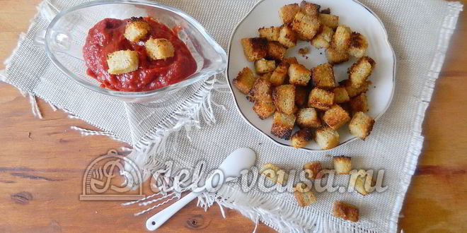 Рецепт сухариков с горчицей