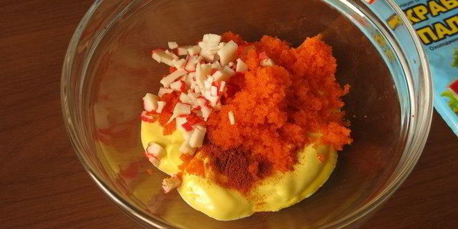 Рецепт суш, запеченных со спайси соусом с крабовыми палочками