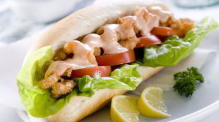 Рецепт По-боя сэндвич с жареными креветками