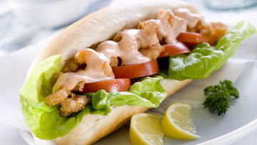 Рецепт По-боя сэндвич с жареными креветками