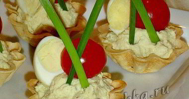 Рецепт Праздничной закуски в тарталетках