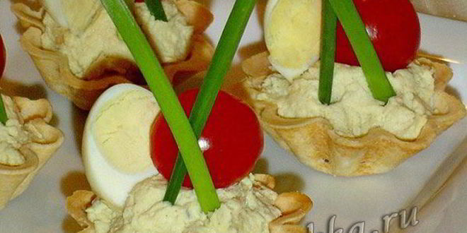 Рецепт Праздничной закуски в тарталетках