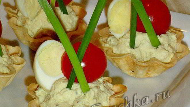 Рецепт праздничной закуски в тарталетках