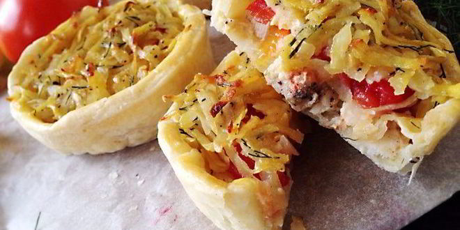 Рецепт тарталеток пикничок с курицей и овощами