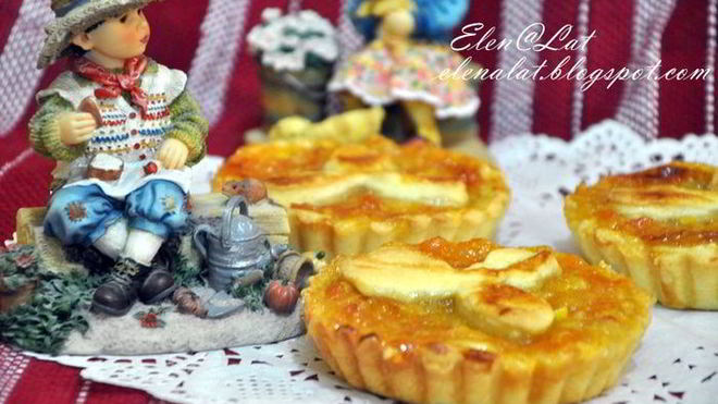 Рецепт тарталеток с абрикосовым джемом и бананом