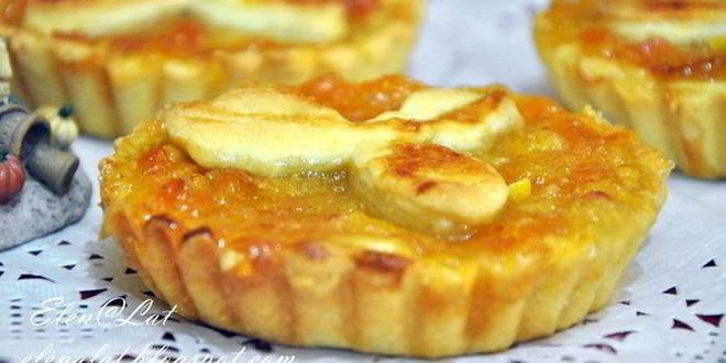 Рецепт тарталеток с абрикосовым джемом и бананом