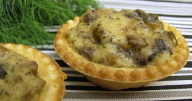 Рецепт Тарталеток с грибами и сыром