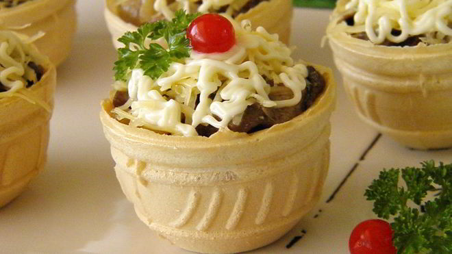 Рецепт тарталеток с грибами