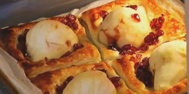 Рецепт тарталеток с карамелизированной грушей и клюквой