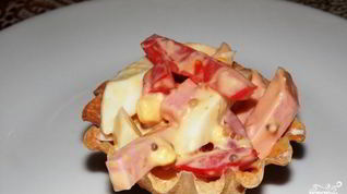 Рецепт Тарталеток с копченой колбасой