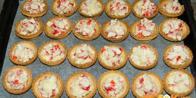 Рецепт тарталеток с крабовыми палочками и сыром