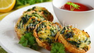 Рецепт Тарталеток с лососем и шпинатом