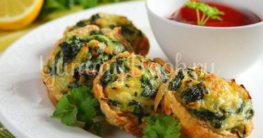 Рецепт Тарталеток с лососем и шпинатом