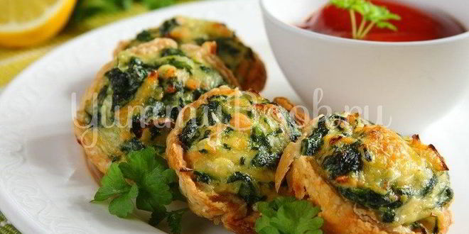 Рецепт Тарталеток с лососем и шпинатом