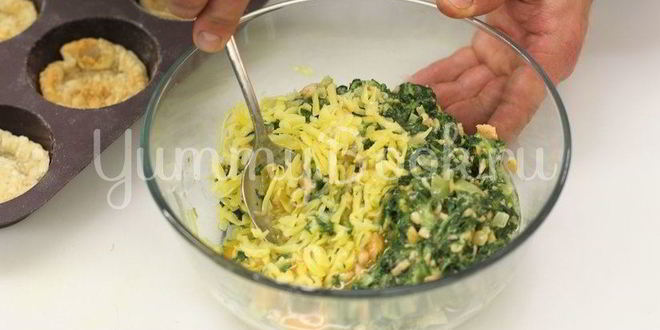 Рецепт тарталеток с лососем и шпинатом