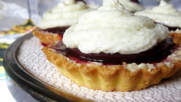 Рецепт Тарталеток с малиновым желе и рисовым кремом