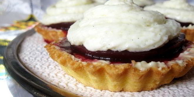 Рецепт Тарталеток с малиновым желе и рисовым кремом