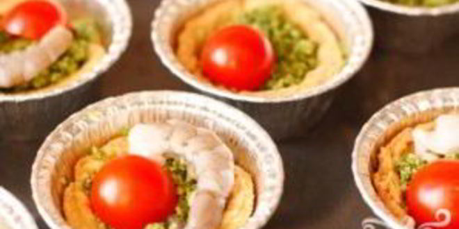 Рецепт тарталеток с песто и креветками