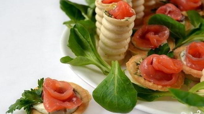 Рецепт тарталеток с семгой и сыром