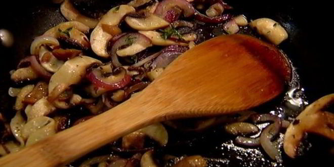 Рецепт тарталеток с шампиньонами, спаржей и сладким перцем