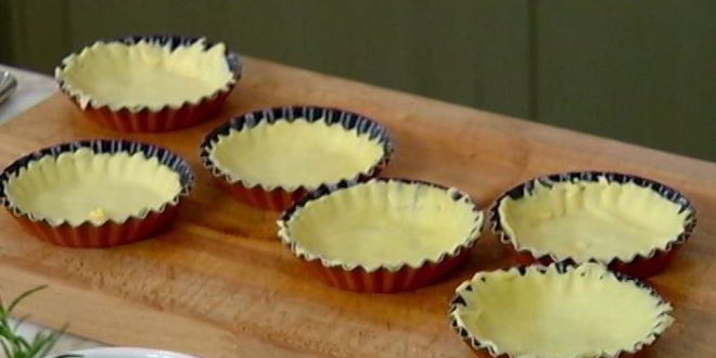 Рецепт тарталеток с шампиньонами, спаржей и сладким перцем