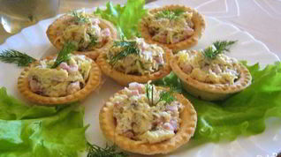 Рецепт Тарталеток с ветчиной и помидорами