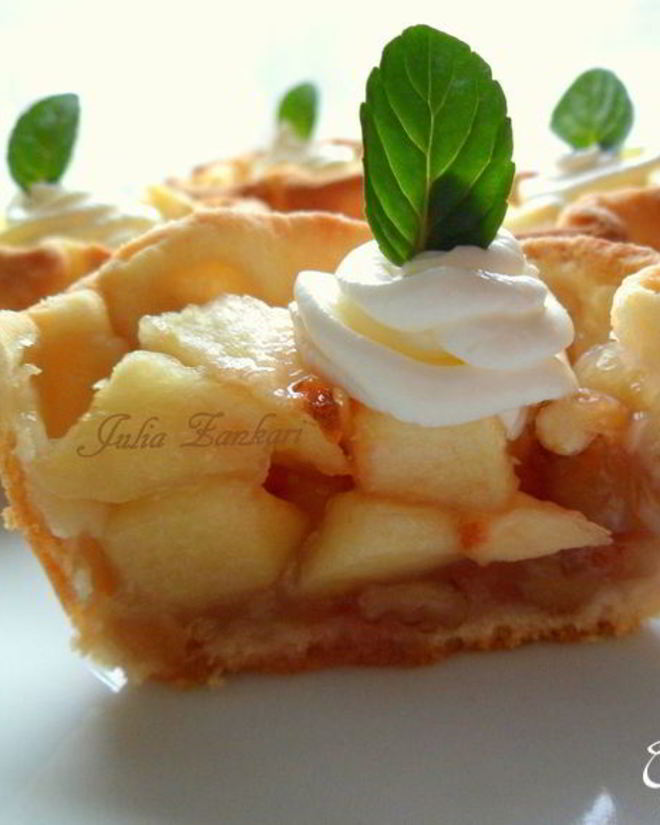 Рецепт тарталеток с яблоками, орехами и крем-фрешем