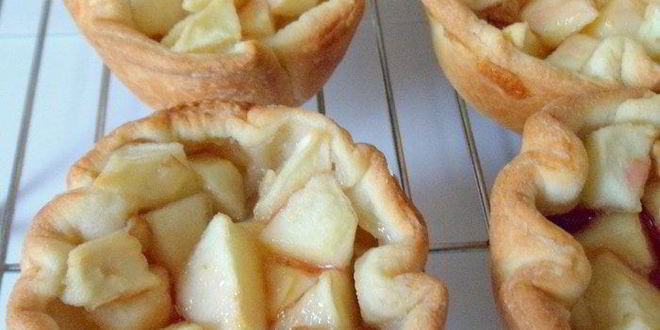 Рецепт тарталеток с яблоками, орехами и крем-фрешем