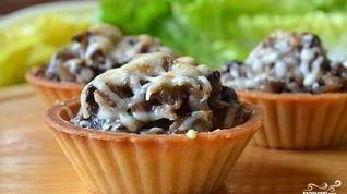 Рецепт Закуски с грибами в тарталетках