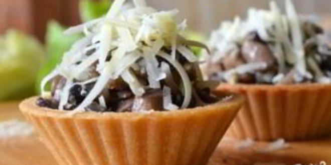 Рецепт закуски с грибами в тарталетках