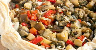 Рецепт Быстрого тарта с баклажанами