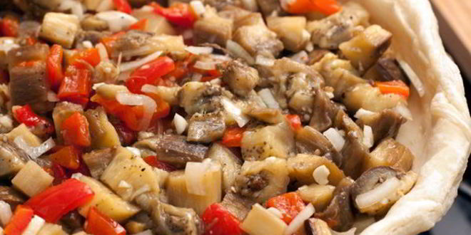 Рецепт быстрого тарта с баклажанами