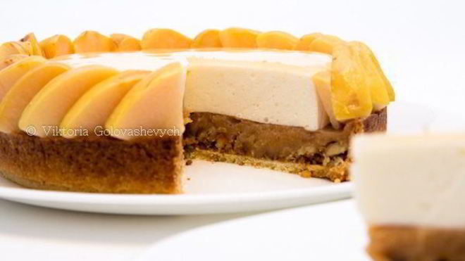 Рецепт тарта с айвой и сырным муссом