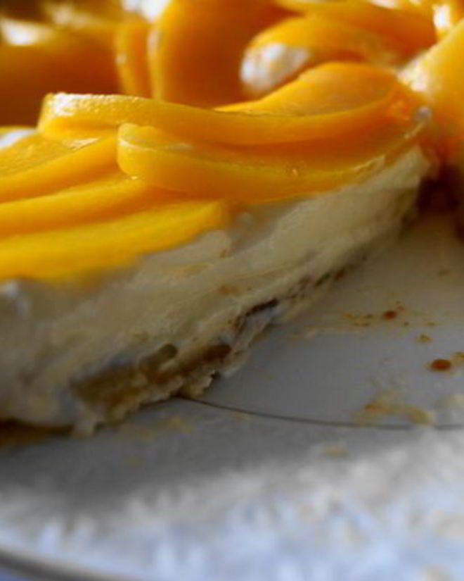 Рецепт тарта с маскарпоне и персиками