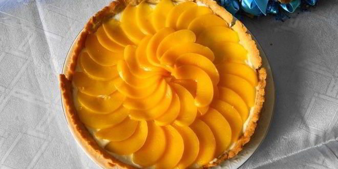 Рецепт тарта с маскарпоне и персиками