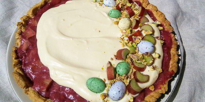 Рецепт тарта с ревенем и сливочным кремом