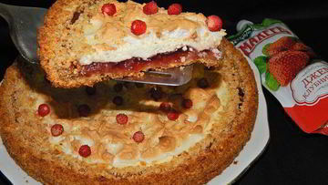 Рецепт Тарта с творогом, джемом и меренгой