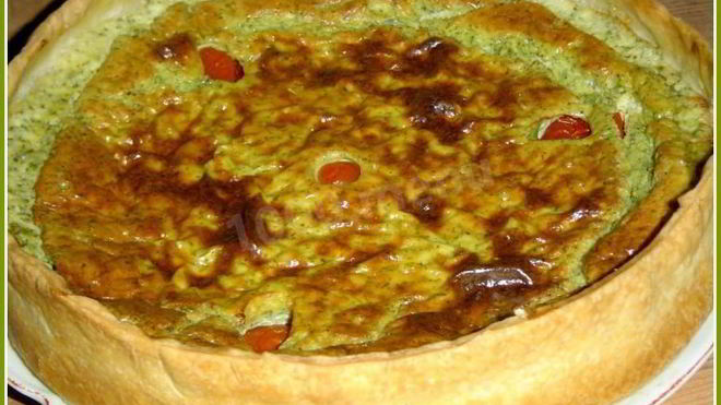 Рецепт тарта сырно-творожный с зеленью