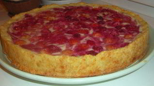 Рецепт Творожного тарта с малиной и заварным кремом