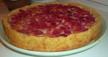 Рецепт Творожного тарта с малиной и заварным кремом